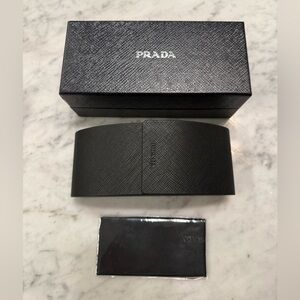 Prada Black Sunglasses Case, Prada box and cleaning cloth ONLY